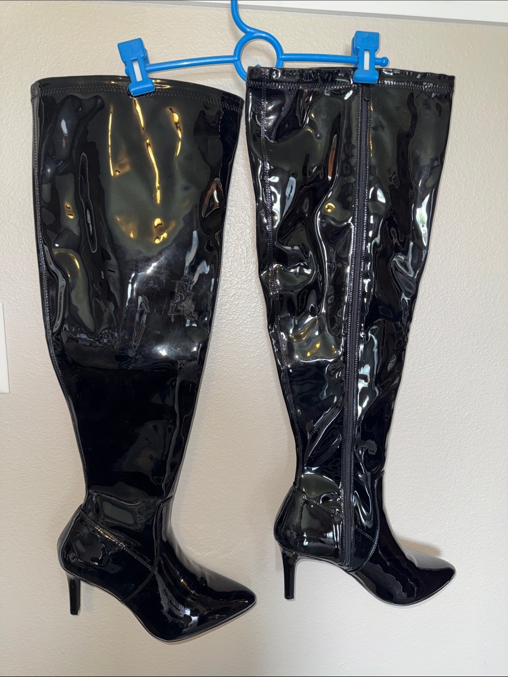 Torrid Black Patent Over-the-Knee Heeled Boots